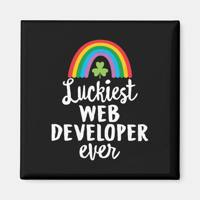 Aimant Luckiest Web Developer Ever St Patrick Day Shamroc (Devant)