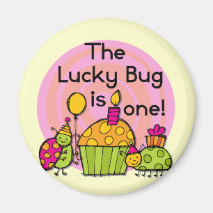 Aimant Lucky Bug Cupcake 1er Anniversaire Tshirts et cade