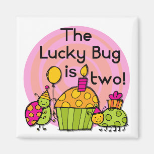 Aimant Lucky Bug Cupcake 2e Anniversaire T-shirts et cade