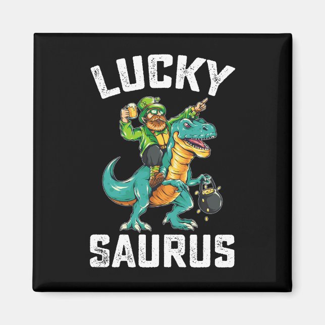 Aimant Lucky Saurus Dinosaure T Rex Saint-Patrick (Devant)