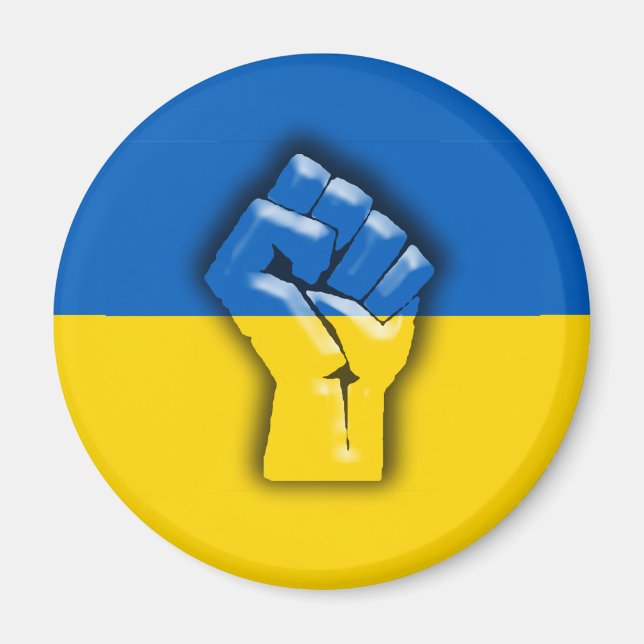 Aimant L'UKRAINE, le DRAPEAU et le FIST pour la solidarit (Devant)