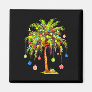 Aimant Lumière de palmier de Noël Hawaïen Tropical Xmas
