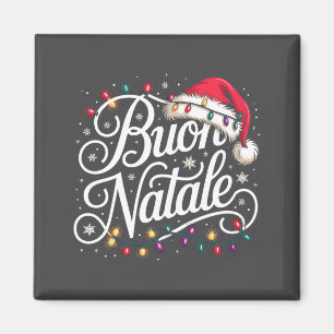 Aimant Lumières de Noël de Famille Italienne Chapeau Roug
