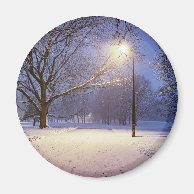 Aimant Lumières de rue et couvert de neiges (Devant)