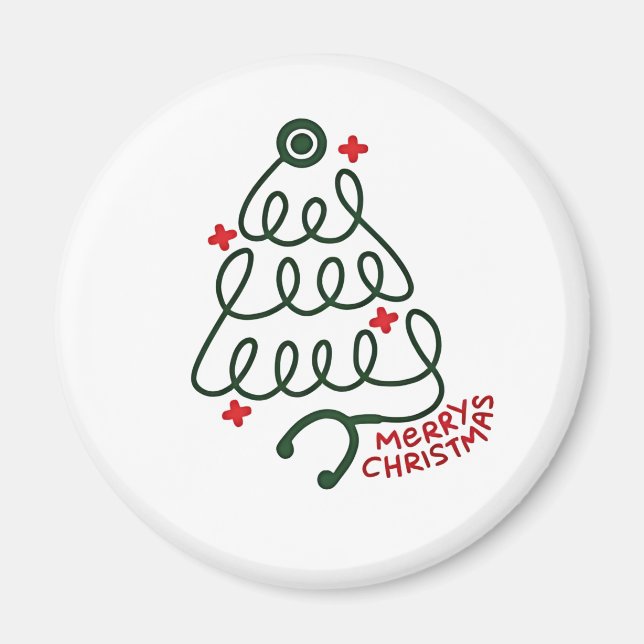 Aimant Lumières de sapin de Noël Stéthoscope Blouse de so (Devant)
