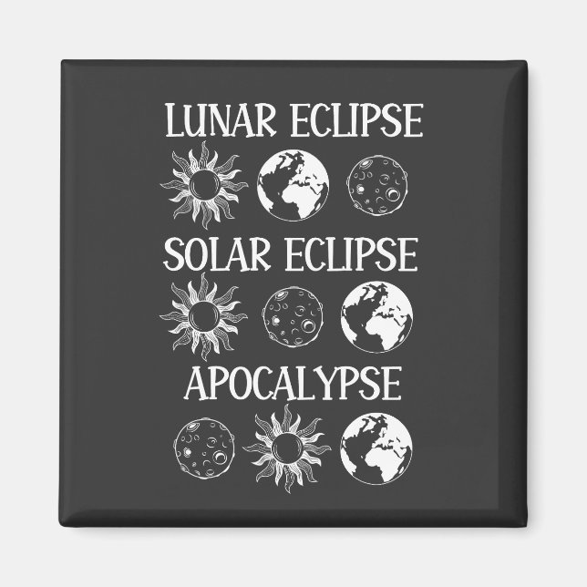 Aimant Lunaire Eclipse Solaire Eclipse Apocalypse Espace  (Devant)