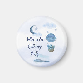 Aimant Lune bleue petit éléphant garçon d'anniversaire