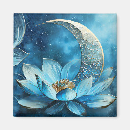 Aimant Lune céleste et fleur de lotus