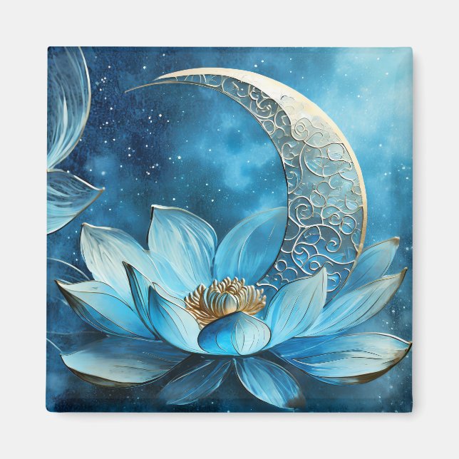 Aimant Lune céleste et fleur de lotus (Devant)