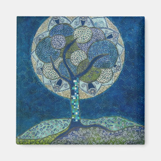 aimant lune en fleur (peinture)