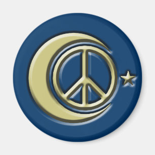 Aimant Lune et étoiles pour la paix