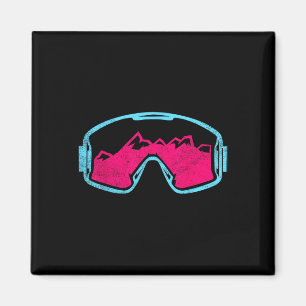 Aimant Lunettes de ski rétro vintage planche à neige 80s