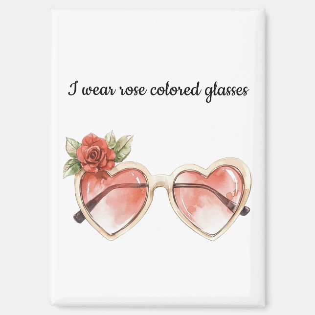 Aimant Lunettes de soleil de couleur rose (Recto)