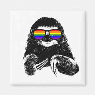 Aimant Lunettes de soleil Fierté Sloth LGBTQ