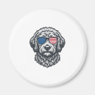 Aimant Lunettes de soleil pour chien patriotiques vintage