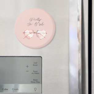 Aimant Lunettes de soleil rose cœur joli 