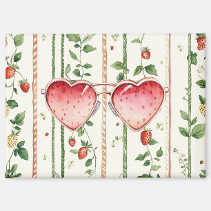 Aimant Lunettes de soleil Strawberry Heart