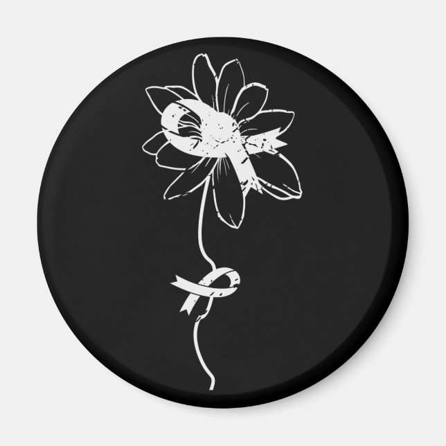 Aimant Lung Awareness Pearl Ribbon (Devant)