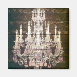 Aimant Lustre vintage rustique en bois de grange chic de