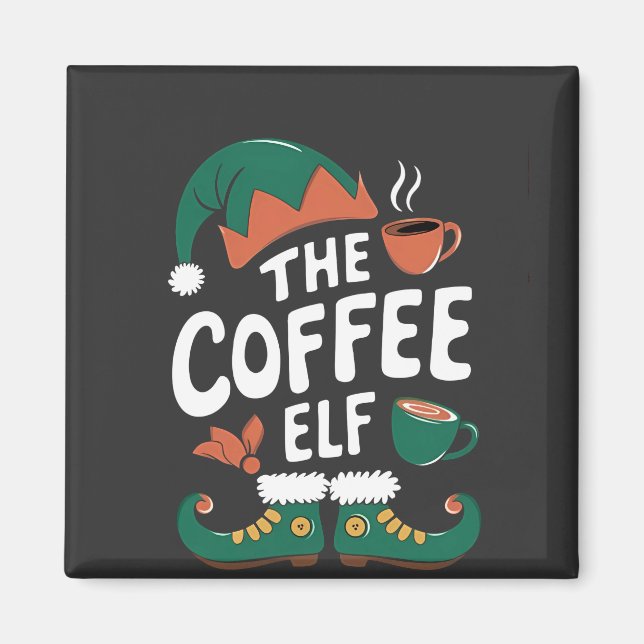 Aimant Lutin de café Noël drôle de caféine Amoureux de No (Devant)