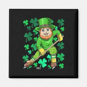 Aimant Lutin de hockey sur glace drôle de la Saint-Patric