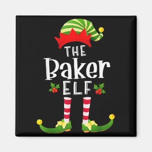 Aimant Lutin de Noël Baker Pyjama assorti pour la fête de