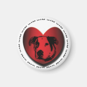 Aimant Luv-A-Bull American Bulldog Pit Bull Heart