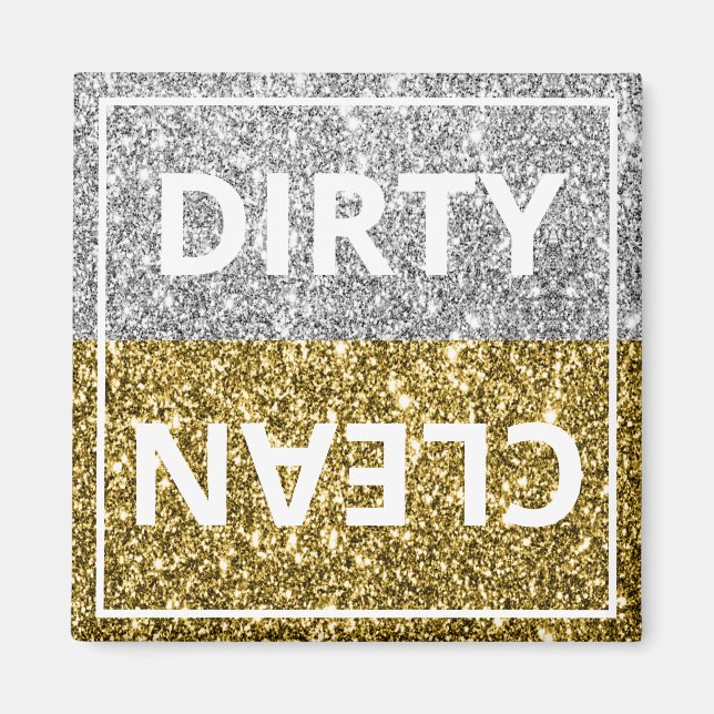 Aimant Luxe Gold Parties scintillant argent brillant lave (Devant)