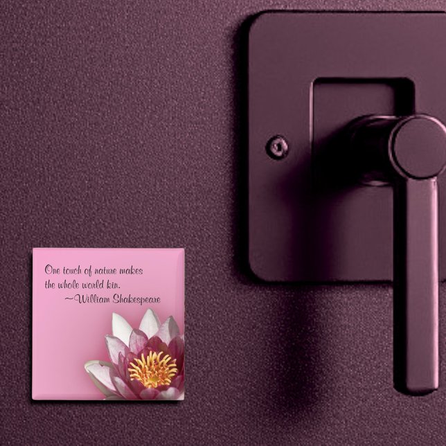 Aimant Lys d'eau rose (2" square quote magnet)