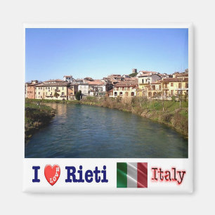 Aimant LZO036 RIETI I Love, Rivière Velino, Italie, Frigo