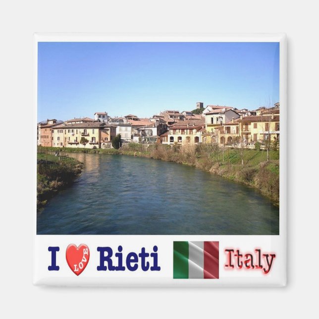 Aimant LZO036 RIETI I Love, Rivière Velino, Italie, Frigo (Devant)