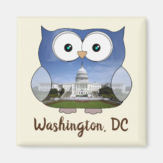 Aimant M190132 Chubby Owl | Washington DC i Souvenir