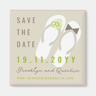 Aimant M. et Mme Flip Flops Mariage sur la Plage Enregist