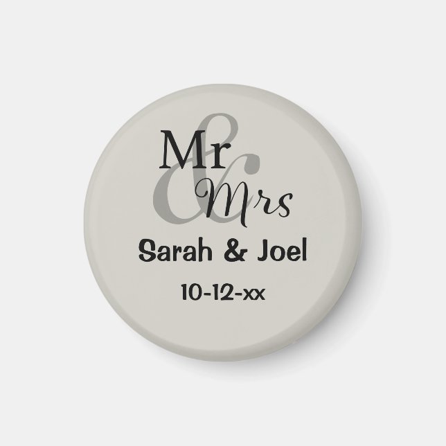 Aimant M. et Mme Mariage Deux prénoms (Devant)