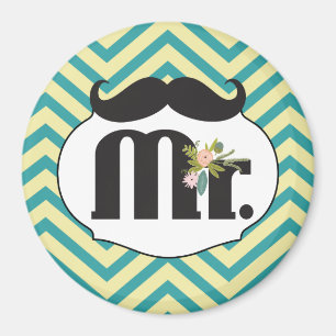 Aimant M. Mustache Jaune et Vert