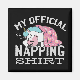 Aimant Ma chemise officielle de sieste - Licorne paresseu