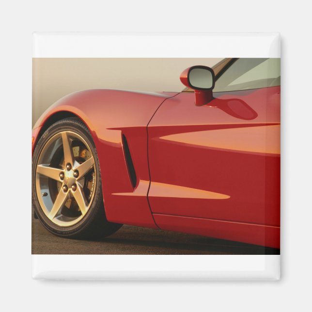 Aimant Ma Corvette rouge (Devant)