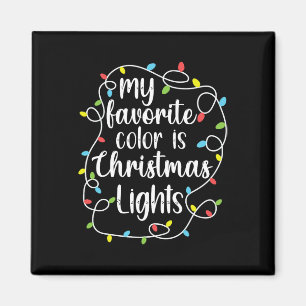Aimant Ma couleur préférée est les lumières de Noël