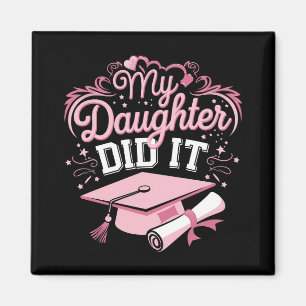 Aimant Ma fille a fait ses études Diplômée en rose Famill
