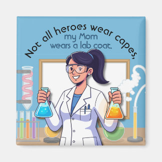 Aimant Ma Mère Porte Une Blouse De Laboratoire