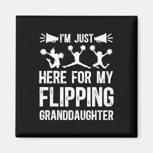 Aimant Ma petite-fille qui fait des flips Cheer Grand-pèr