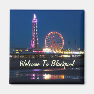 Aimant Ma photo Black Pool Central Pier Lights Cushion