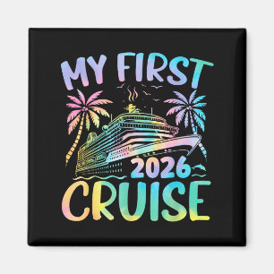 Aimant Ma première croisière 2026 Vacances Tie Dye Famill