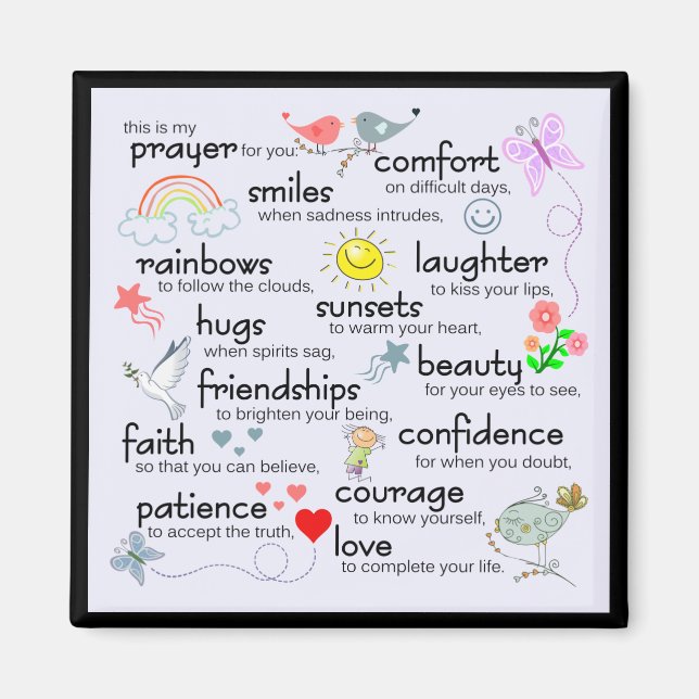 Aimant Ma Prière Pour Vous | Noir (Devant)