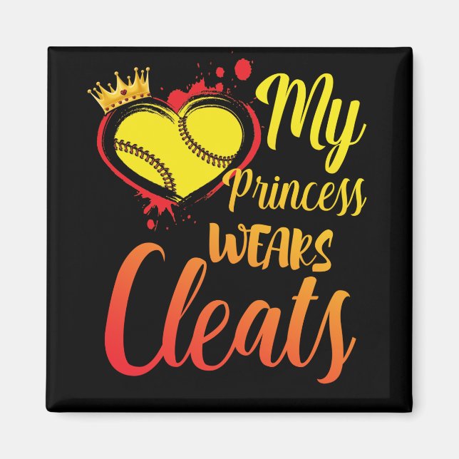 Aimant Ma Princesse Porte Des Mats Softball Maman Basebal (Devant)