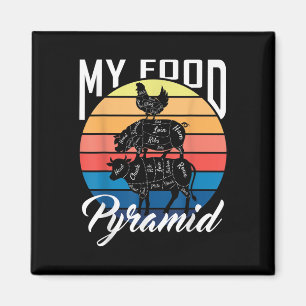 Aimant Ma pyramide alimentaire Vache Porc Poulet Drôle Bb