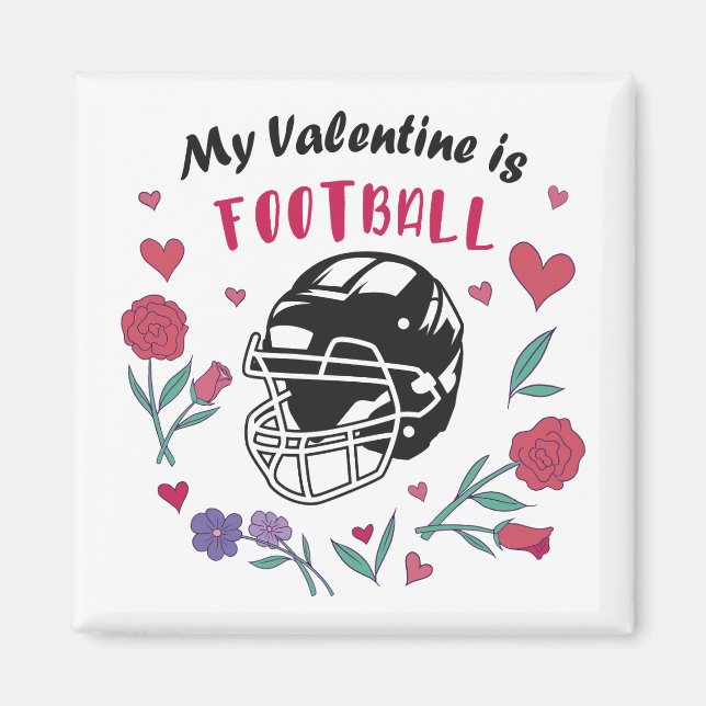 Aimant Ma Saint Valentin est Carte de visite de football  (Devant)