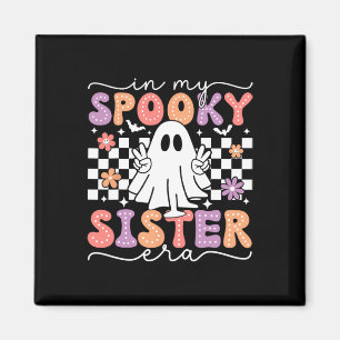 Aimant Ma soeur Éffrayante Era Retro Ghost Halloween Éffr
