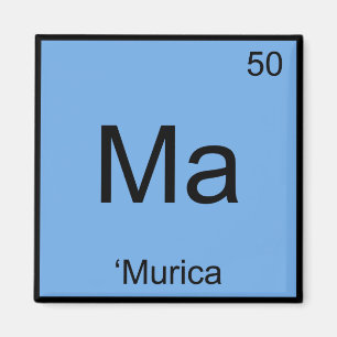 Aimant Ma - Symbole d'élément de chimie Murica America