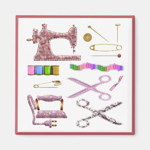 Aimant Machine à coudre à vapeur Ciseaux Thread Tailor